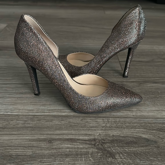 Jessica Simpson Claudette D’Orsay Bronze/Silver Sparkling Pumps - Picture 1 of 8